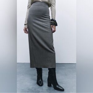 Zara Charcoal Gray Long Maxi Skirt S